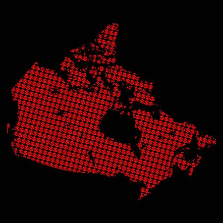 Canada map with dollar symbols on black illustrationの写真素材