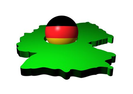 German flag sphere with map of Germany illustrationの写真素材