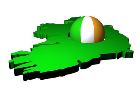 Irish flag sphere with map of Ireland illustrationの写真素材