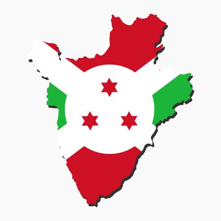 map of Burundi and their flag illustration の写真素材