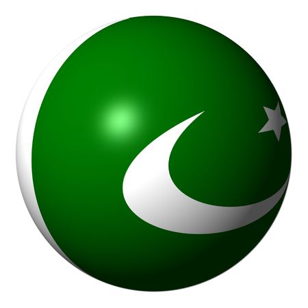 Pakistani flag sphere isolated on white illustrationの写真素材