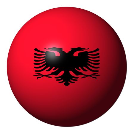 Albanian flag sphere isolated on white illustrationの写真素材
