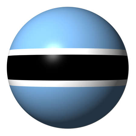 Botswana flag sphere isolated on white illustrationの写真素材