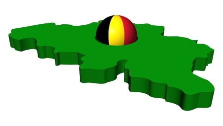 Belgian flag sphere with Belgium map illustrationの写真素材