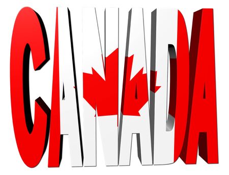 Canada text with flag on white illustrationの写真素材