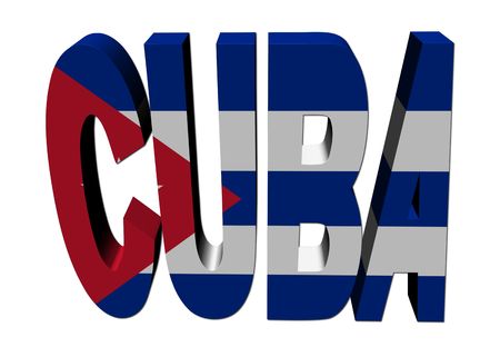 Cuba text with flag on white illustrationの写真素材