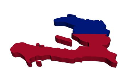 Haiti map flag 3d renderの写真素材