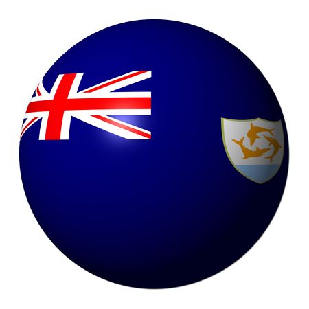 Anguilla flag sphere isolated on white illustrationの写真素材