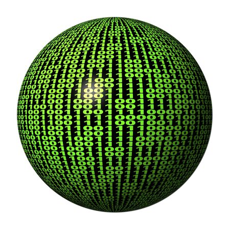 Binary code sphereの写真素材