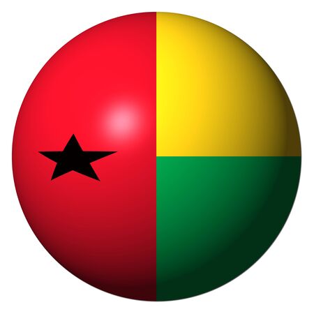 Guinea Bissau flag sphere isolated on white illustrationの写真素材