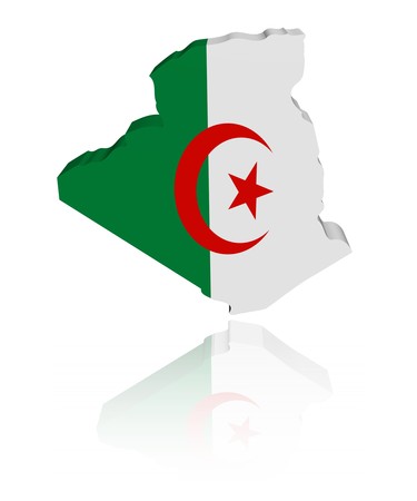 Algeria map flag 3d render with reflection illustration の写真素材