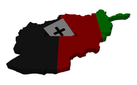 Afghan election map with ballot paper illustrationの写真素材