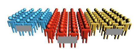 Successful business team concept with three groups illustration