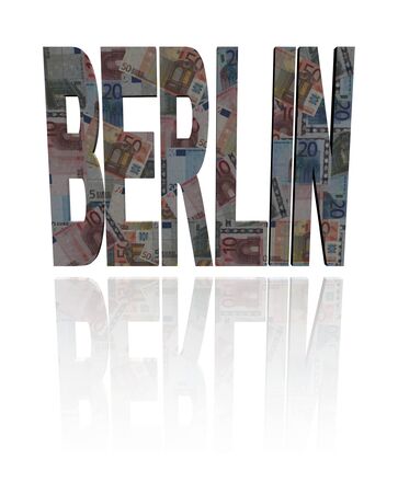 Berlin text with euro currency illustrationの写真素材