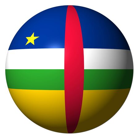 Central African Republic flag sphere isolated on white illustrationの写真素材