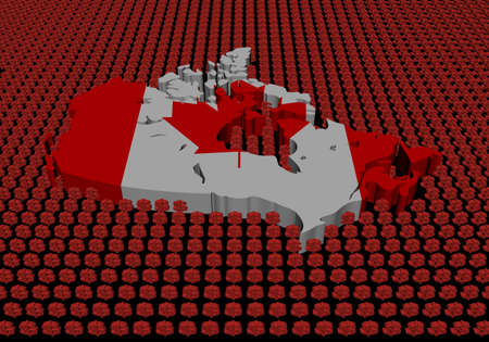 Canada map flag with dollar symbolsの写真素材