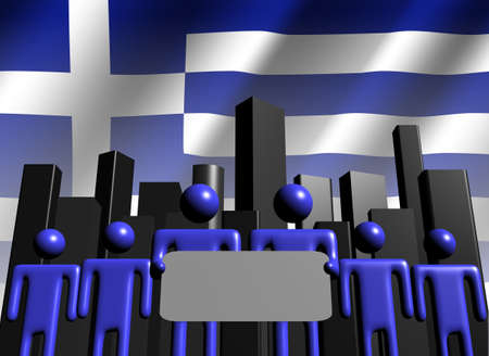 Greek business team with skyline illustrationの写真素材