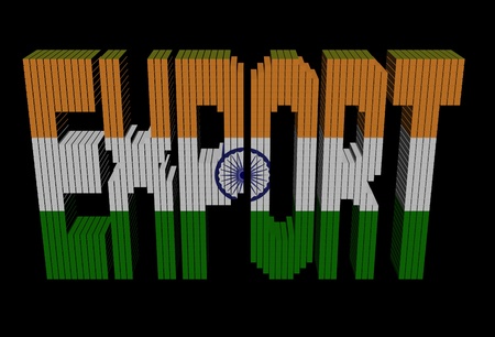 Export text containers with Indian flag illustrationの写真素材