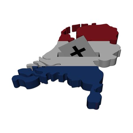 Netherlands election map with ballot paper illustrationの写真素材