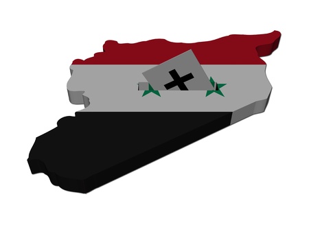 Syria election map with ballot paper illustrationの写真素材