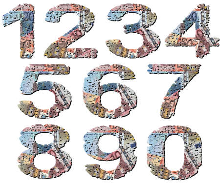 Grunge Euros Numbers illustrationの写真素材