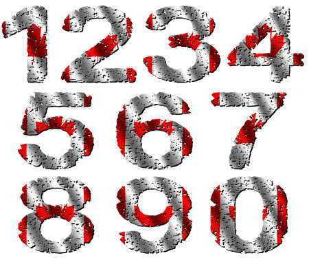 grunge Canadian flag numbers illustrationの写真素材