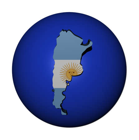 Argentina map flag on blue sphere illustrationの写真素材