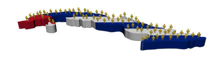 Cuba map flag with many people illustrationの写真素材