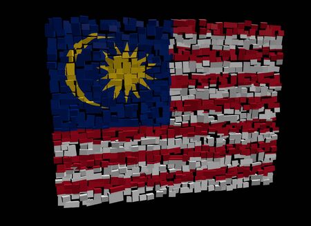 Malaysian flag on blocks illustrationの写真素材