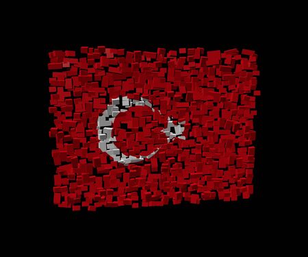 Turkish flag on blocks illustrationの写真素材