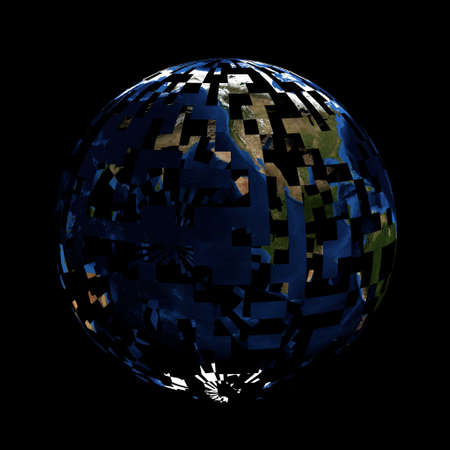 Incomplete earth sphere illustrationの写真素材