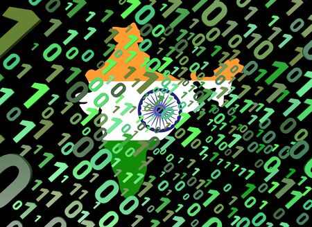 binary and India map flag animationの写真素材