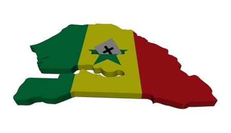 Senegal map flag with ballot paper illustrationの写真素材