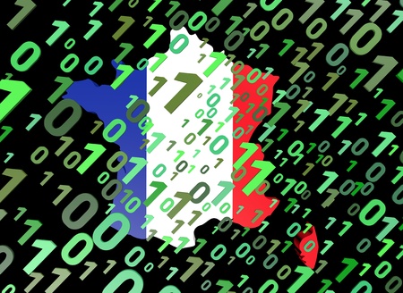 binary and France map flag illustrationの写真素材