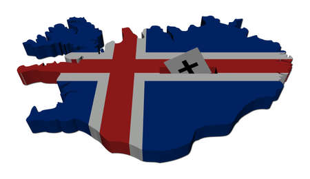 Voting in Icelandic election illustrationの写真素材
