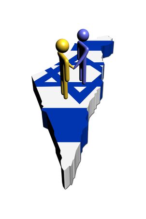 Meeting on Israel map flag illustrationの写真素材