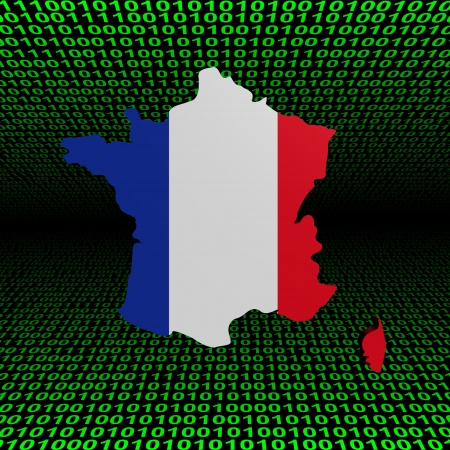 France map flag over binary background illustrationの写真素材