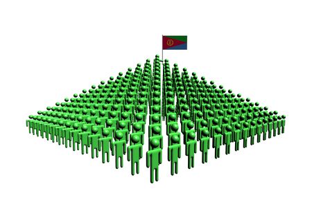 Pyramid of abstract people with Eritrea flag illustrationの写真素材