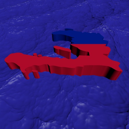 Haiti map flag in abstract ocean illustrationの写真素材