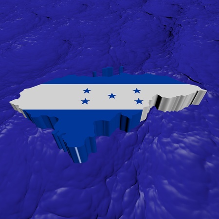 Honduras map flag in abstract ocean illustrationの写真素材