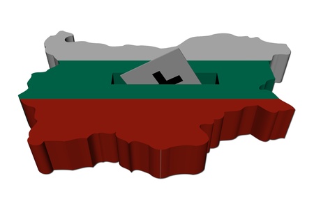 Bulgaria election map with ballot paper illustrationの写真素材