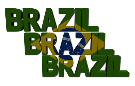 Brazil flag text illustrationの写真素材