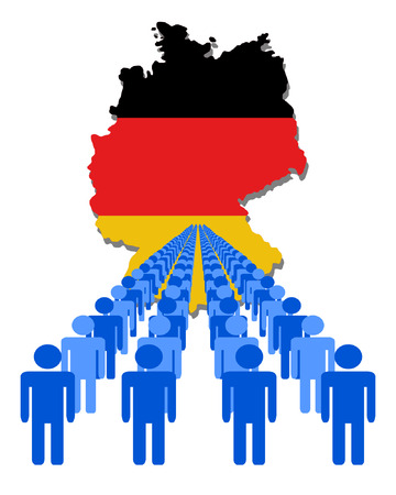 Lines of people with Germany map flag vector illustrationのイラスト素材