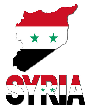 Syria map flag and text vector illustrationのイラスト素材