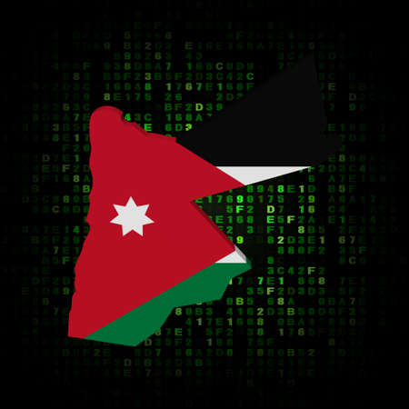 Jordan map flag on hex code illustrationの写真素材