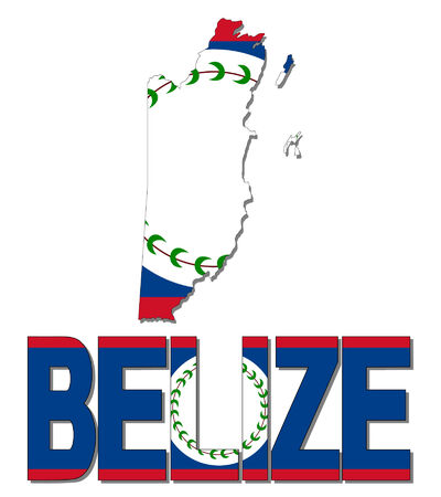 Belize map flag and text vector illustrationのイラスト素材