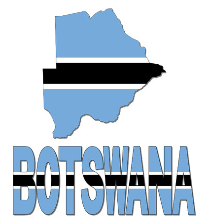 Botswana map flag and text vector illustrationのイラスト素材