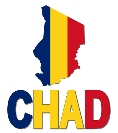 Chad map flag and text illustrationの写真素材