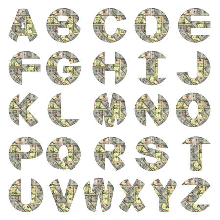 American dollar alphabet illustrationの写真素材