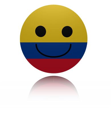 Colombia happy icon with reflection illustrationの写真素材